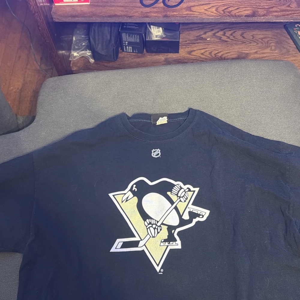 Vintage Bill Guerin #13 Black Pittsburgh Penguins T-Shirt Jersey XL